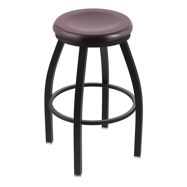 36" Swivel X-Tall Bar Stool, Black Wrinkle, Dark Cherry Maple Seat